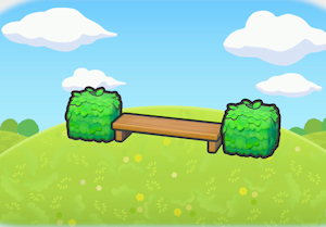 Bench with greenery