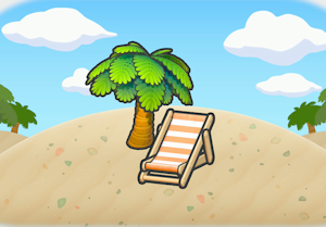 Shaded beach